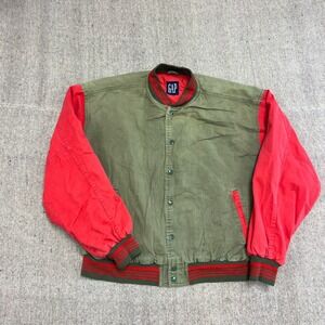 Vintage Gap Bomber Jacket Mens Medium Green 1990s Faded